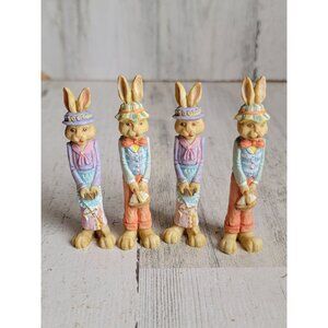 Vintage pencil bunny kids kite boat miniature ceramic Easter home decor‎